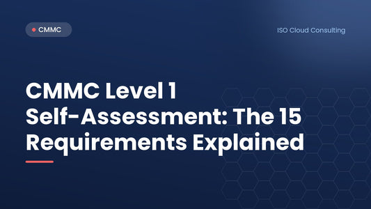 Title card: CMMC Level 1 Self-Assessment: The 15 Requirements Explained