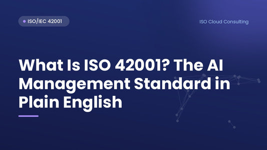 Title card: What Is ISO 42001? The AI Management Standard in Plain English