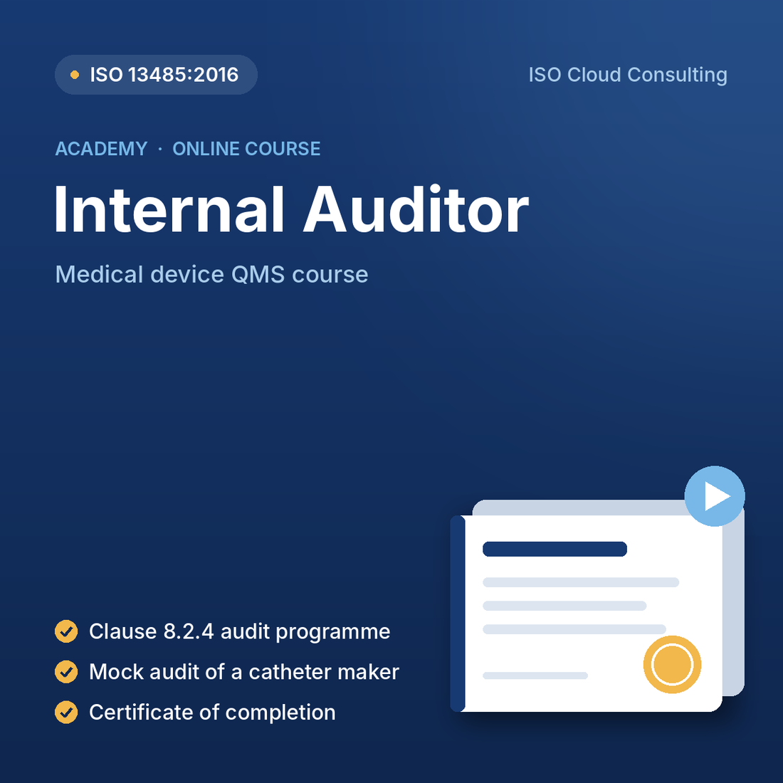 ISO 13485 Internal Auditor online course