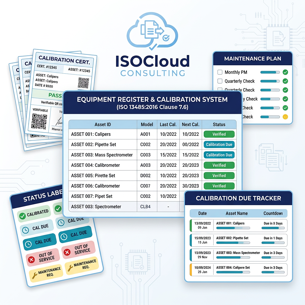 Equipment & Calibration Management System (ISO 13485 Clause 7.6)