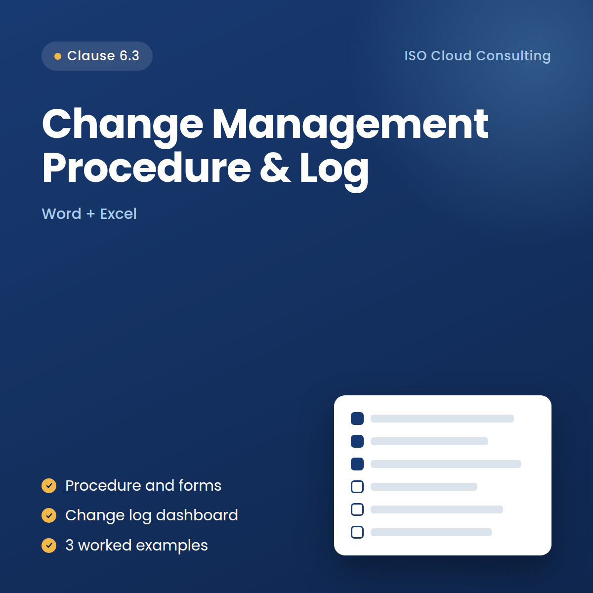 Change Management Procedure & Log (ISO 9001:2026 Clause 6.3)