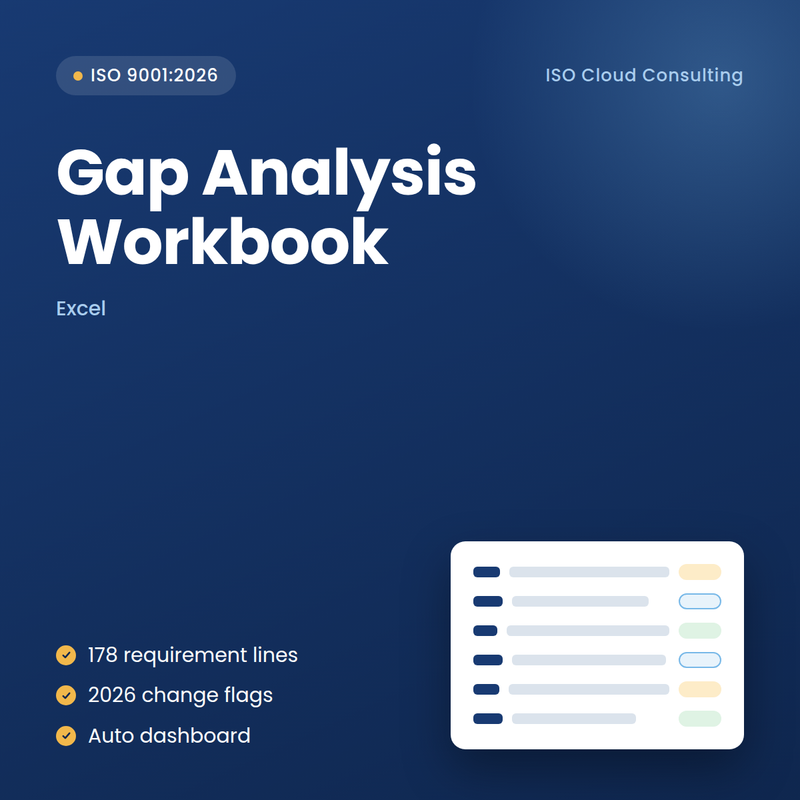 ISO 9001:2026 Gap Analysis Workbook cover