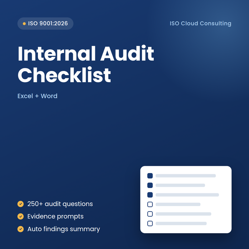 ISO 9001:2026 Internal Audit Checklist