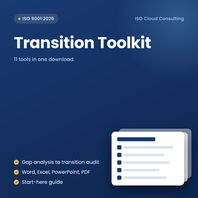 ISO 9001:2026 Transition Toolkit (11 Tools)