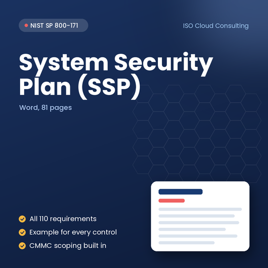 NIST 800-171 System Security Plan (SSP) Template cover