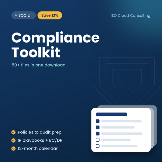 SOC 2 Compliance Toolkit cover: 52 templates for SOC 2 readiness and operation