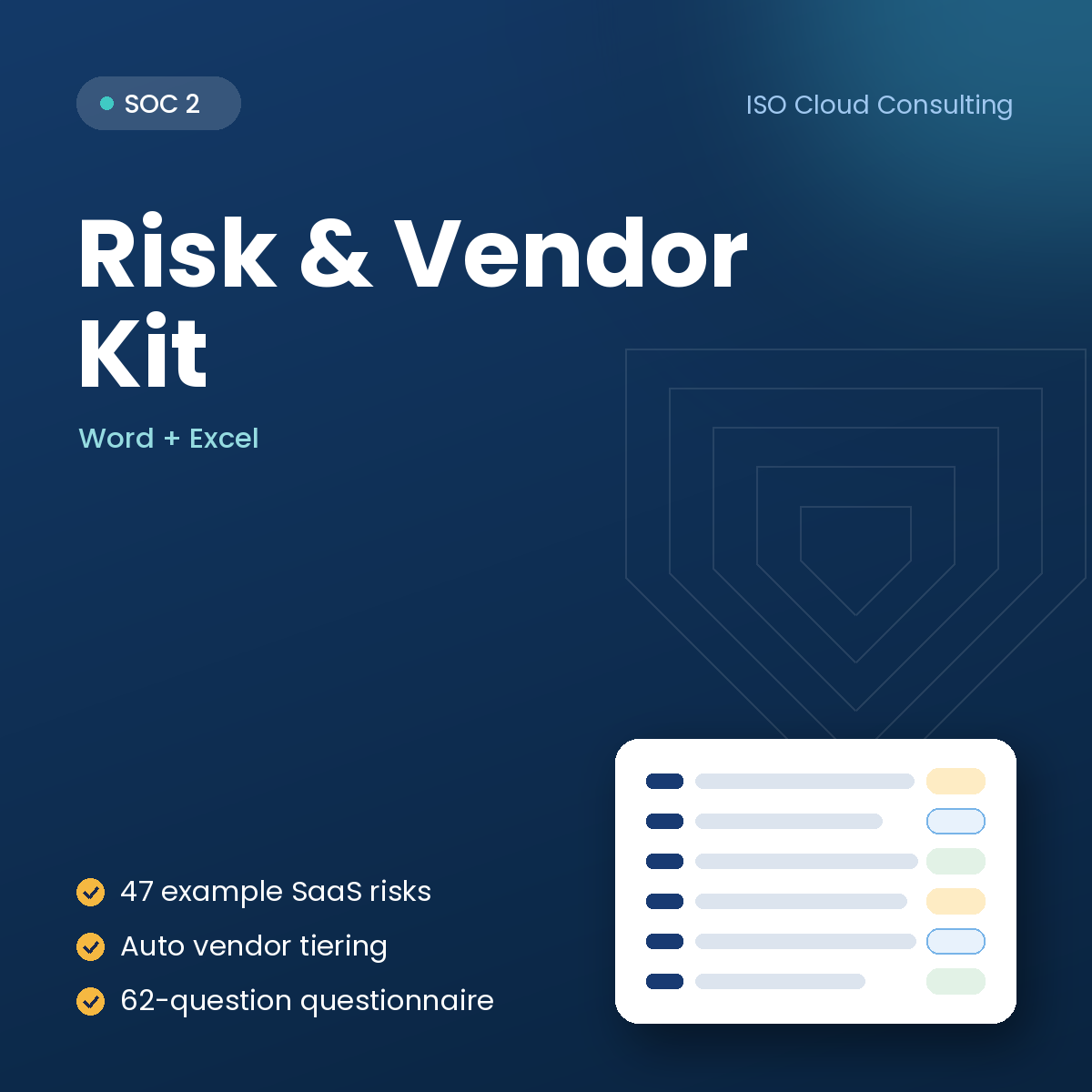 SOC 2 Risk Assessment and Vendor Management Kit cover